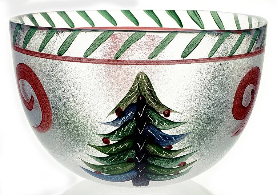Christmas 8" Round Bowl by Kosta-Boda-1