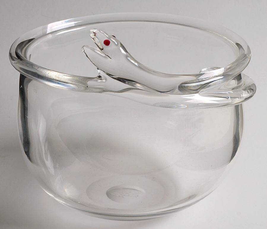 Cleopatra Snake 6" Round Bowl by Kosta-Boda-1