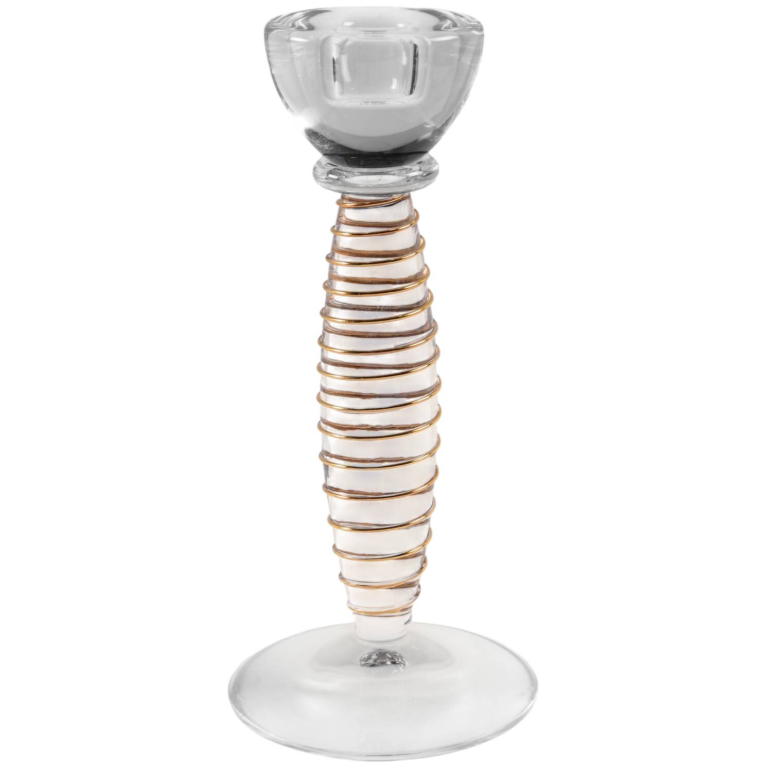 Epoque Gold Single Light Candlestick by Kosta-Boda-1