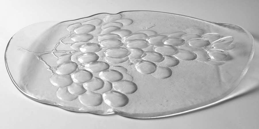 Grape 14" Round Cheese Plate by Kosta-Boda-1