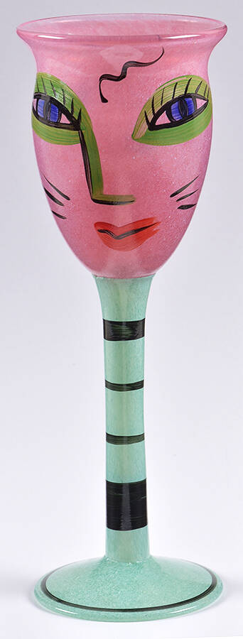 Open Minds Pink Water Goblet by Kosta-Boda-1