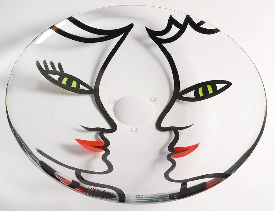 Open Minds 14" Round Platter by Kosta-Boda-1