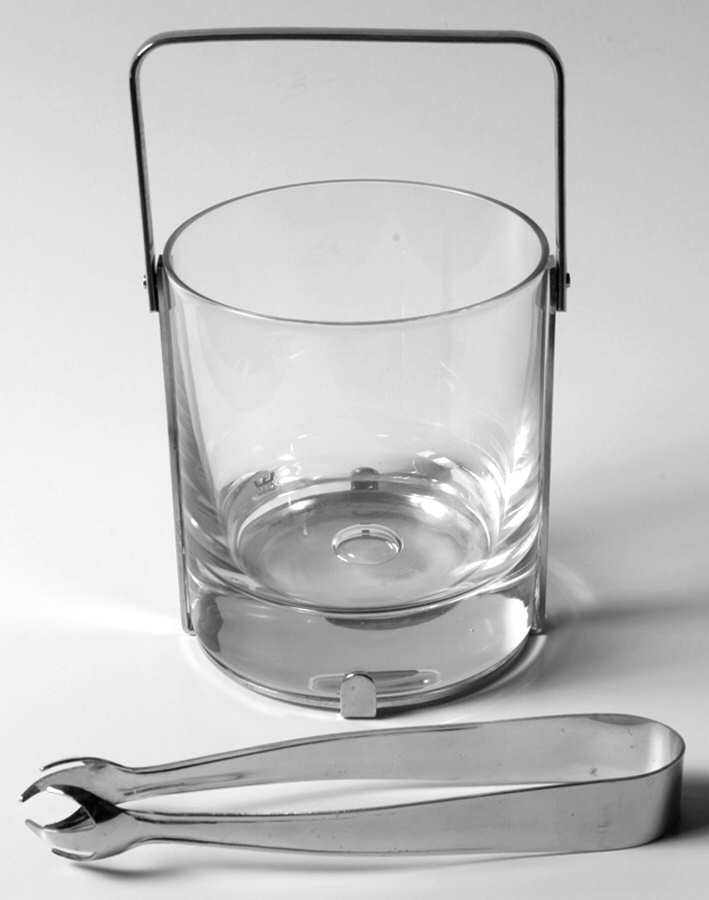 Pippi Clear Small Ice Bucket W/Metal Stand by Kosta-Boda-1