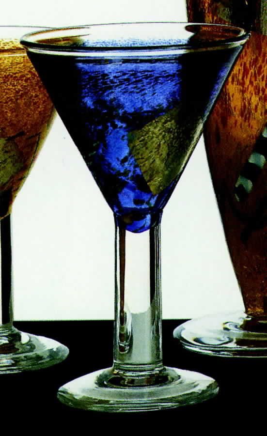 Satellite Blue Water Goblet by Kosta-Boda-1