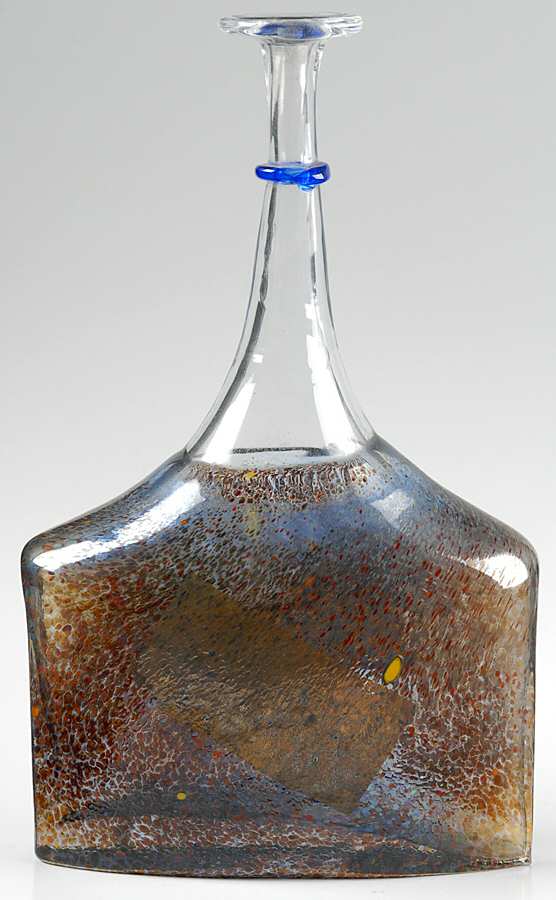 Satellite Blue Large Bottle by Kosta-Boda-1