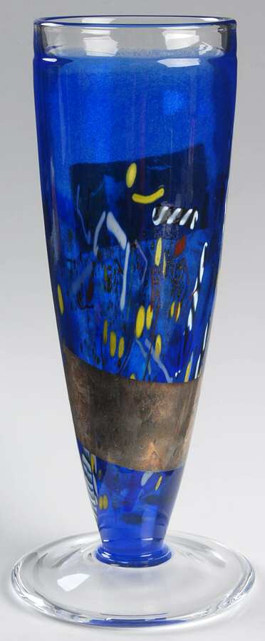 Satellite Blue 11" Straight Vase by Kosta-Boda-1