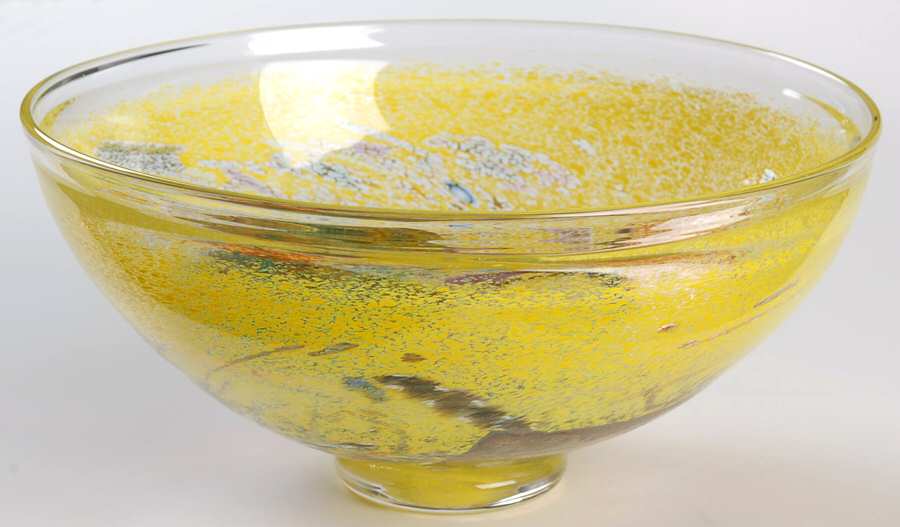 Satellite Yellow 9" Round Bowl by Kosta-Boda-1