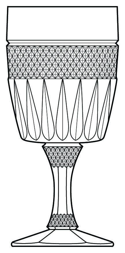 Adelle Water Goblet by Kusak Cut Glass Works-1