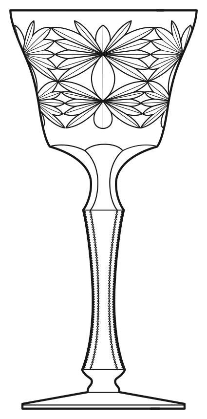 Butterfly Water Goblet by Kusak Cut Glass Works-1