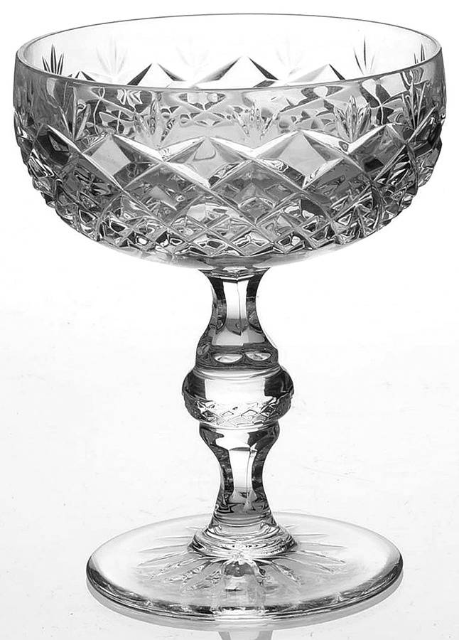 Cherry Diamond & Fan Champagne/Tall Sherbet by Kusak Cut Glass Works-1