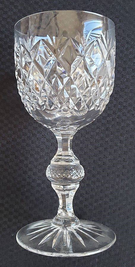 Cherry Diamond & Fan Claret Wine by Kusak Cut Glass Works-1