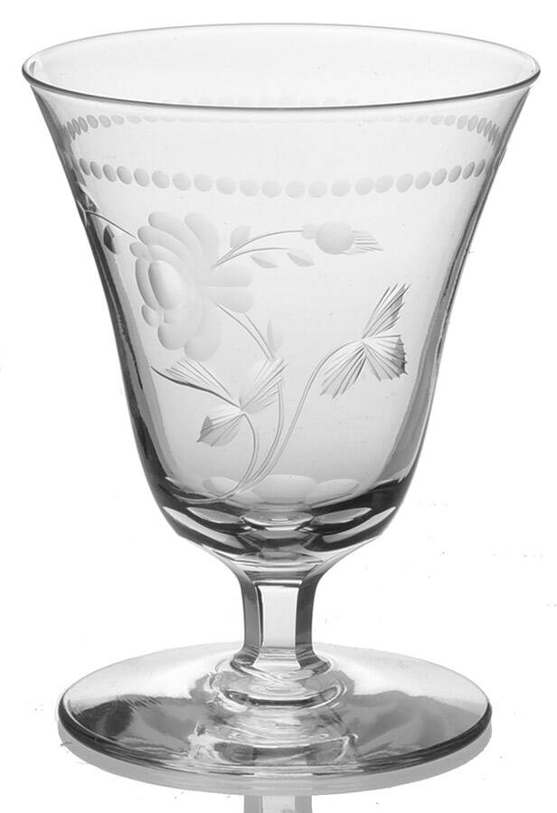 Dolly Madison Rose Oyster or Fruit Cocktail by Kusak Cut Glass Works-1