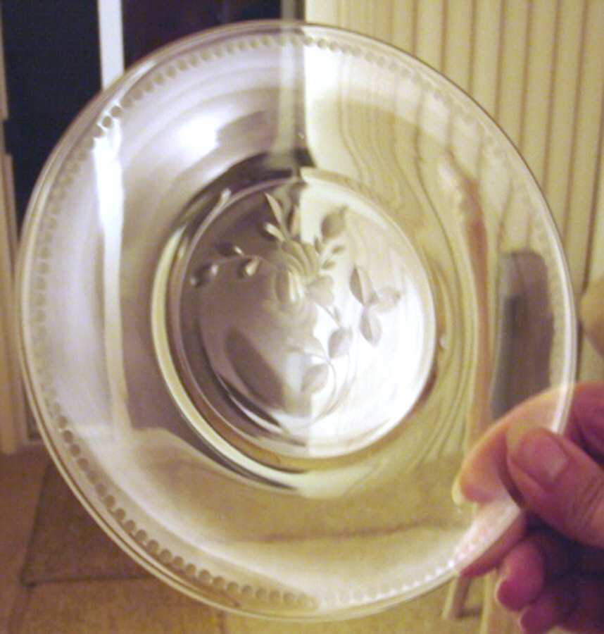 Dolly Madison Rose Bread & Butter Plate by Kusak Cut Glass Works-1