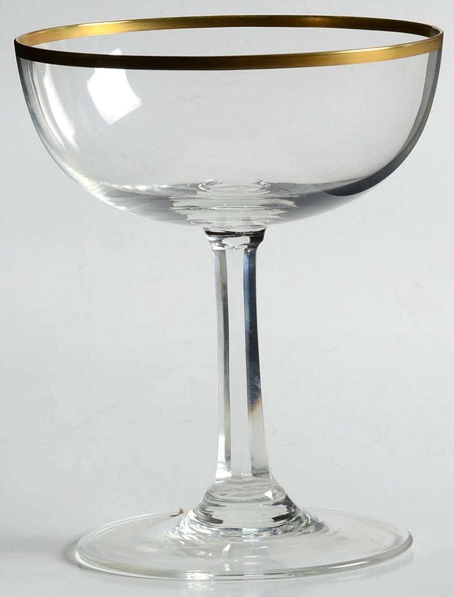 Gold Classic Champagne/Tall Sherbet by Kusak Cut Glass Works-1
