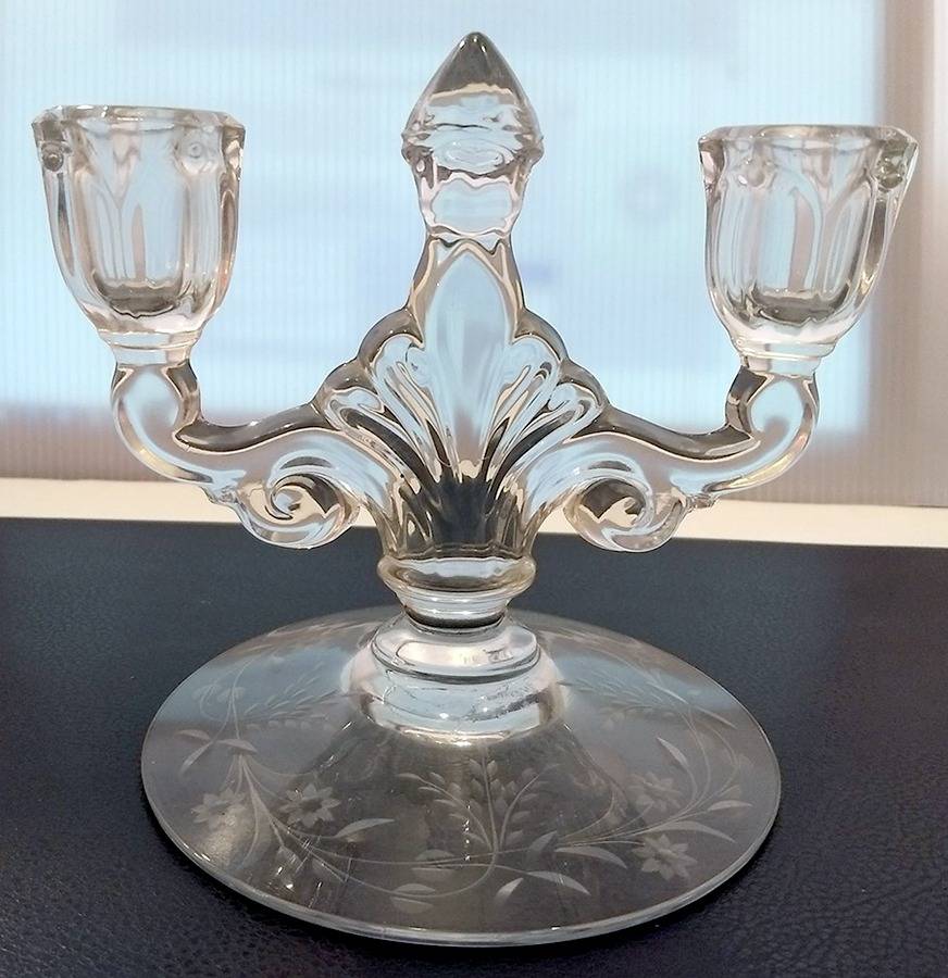 Jasmine Double Light Candlestick by Kusak Cut Glass Works-1