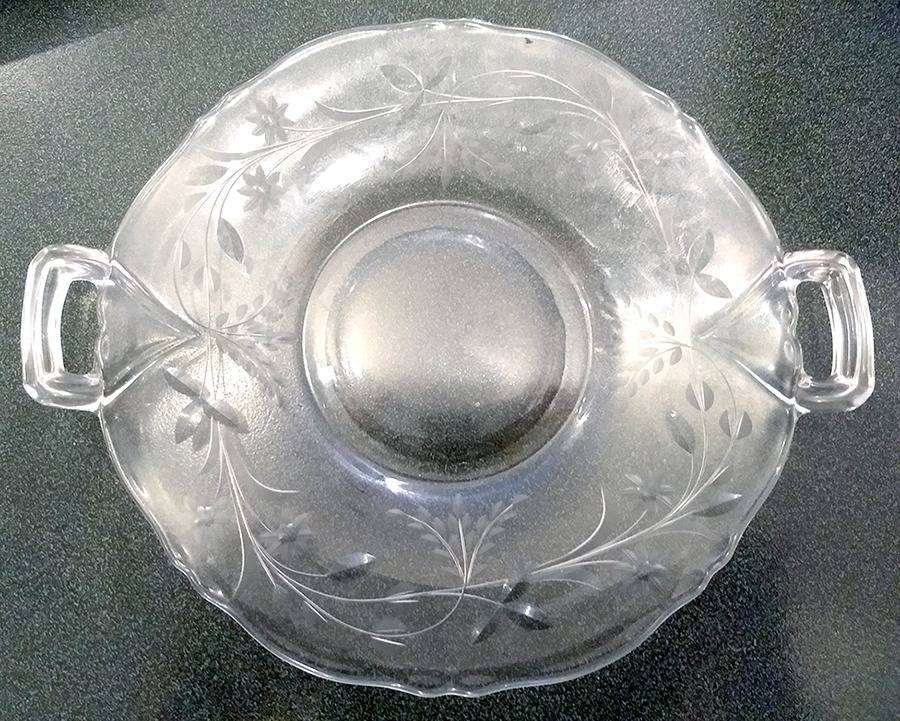 Jasmine 8" 2 Handled Plate by Kusak Cut Glass Works-1