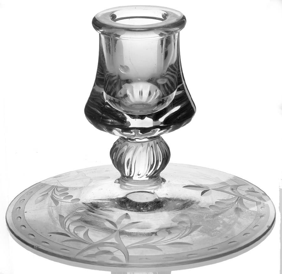 3120-2 Single Light Candlestick by Kusak Cut Glass Works-1
