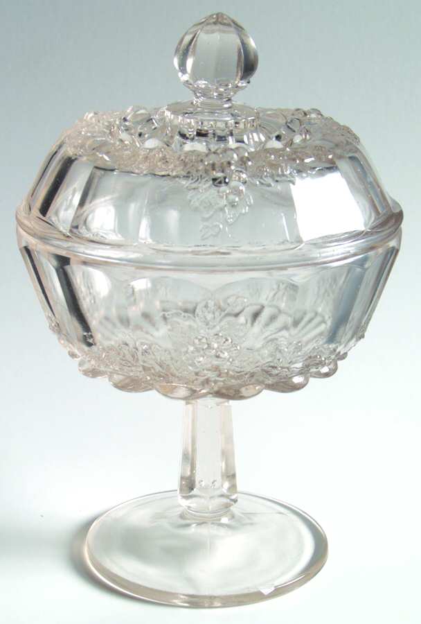 Paneled Grape 6" Compote & Lid by Kokomo-1