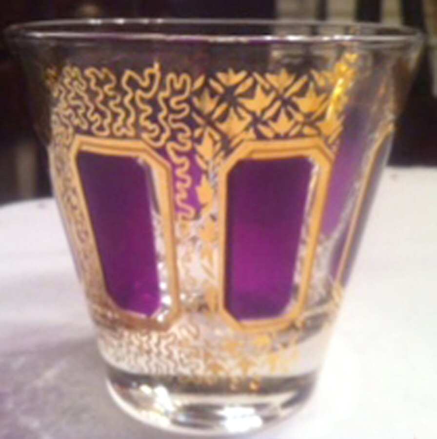 Gold Panel Amethyst Old Fashioned by Kusak Cut Glass Works-1