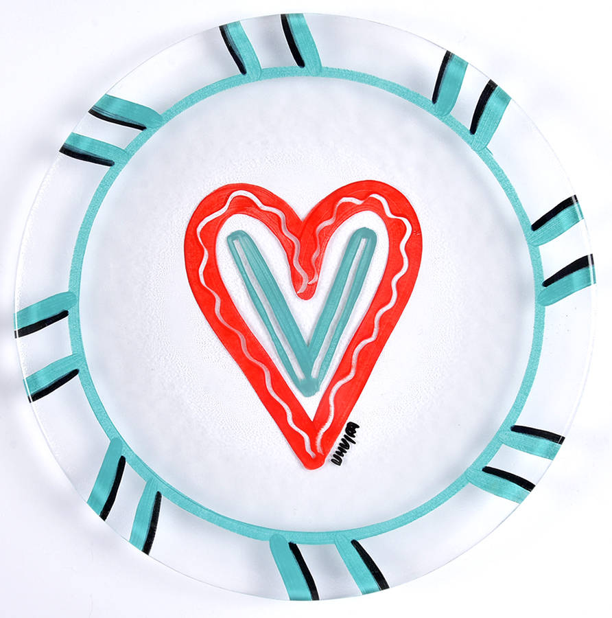 Hearts 13" Service Plate by Kosta-Boda-1