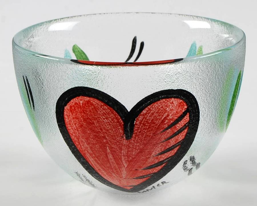 Hearts 4" Round Bowl by Kosta-Boda-1