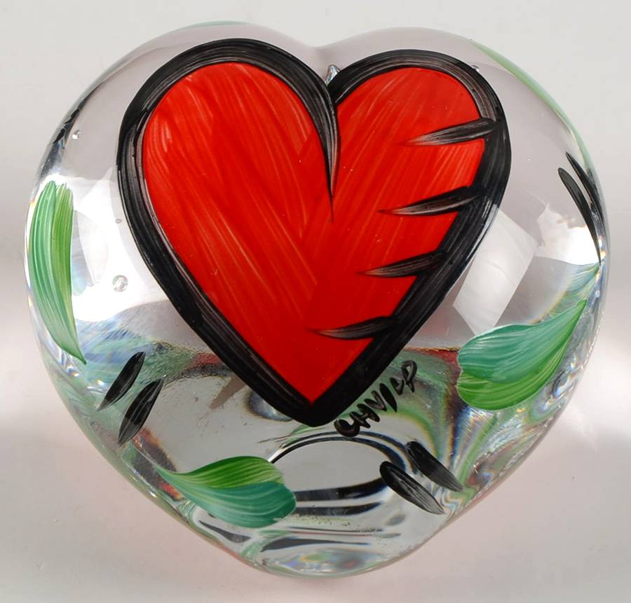 Hearts Heart Paperweight by Kosta-Boda-1