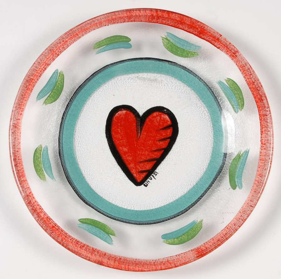 Hearts 7" Salad Plate by Kosta-Boda-1