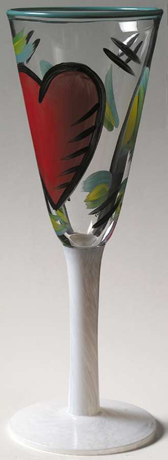 Hearts Water Goblet by Kosta-Boda-1