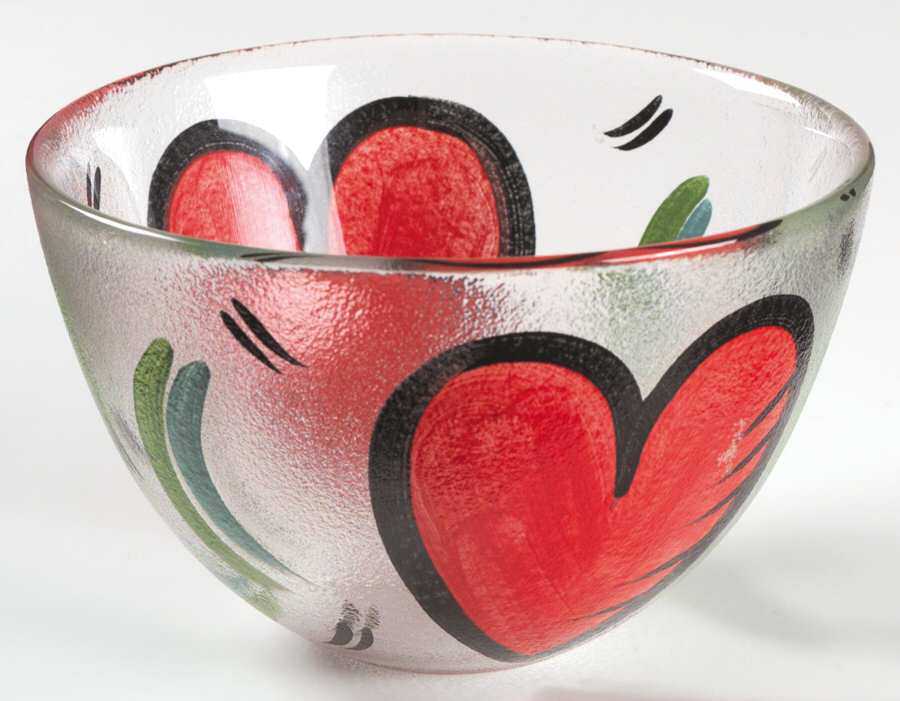 Hearts 5" Round Bowl by Kosta-Boda-1