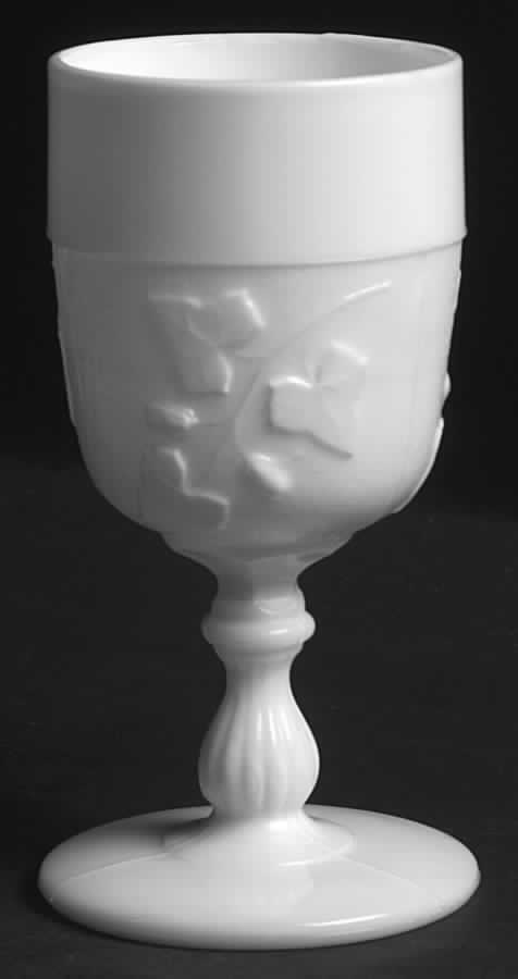 Ivy In Snow Milk Glass Water Goblet by Kemple-1