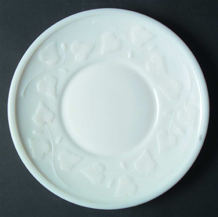 Ivy In Snow Milk Glass Dinner Plate by Kemple-1