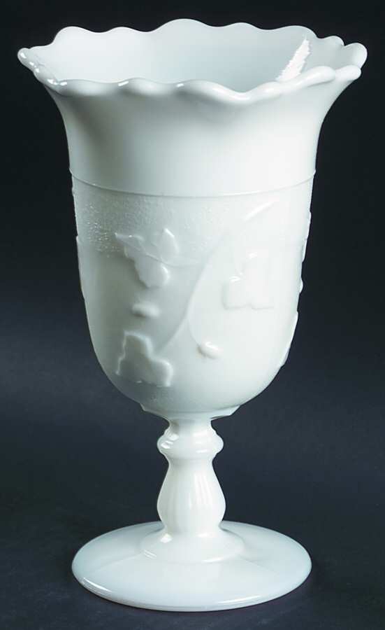 Ivy In Snow Milk Glass Celery Vase by Kemple-1