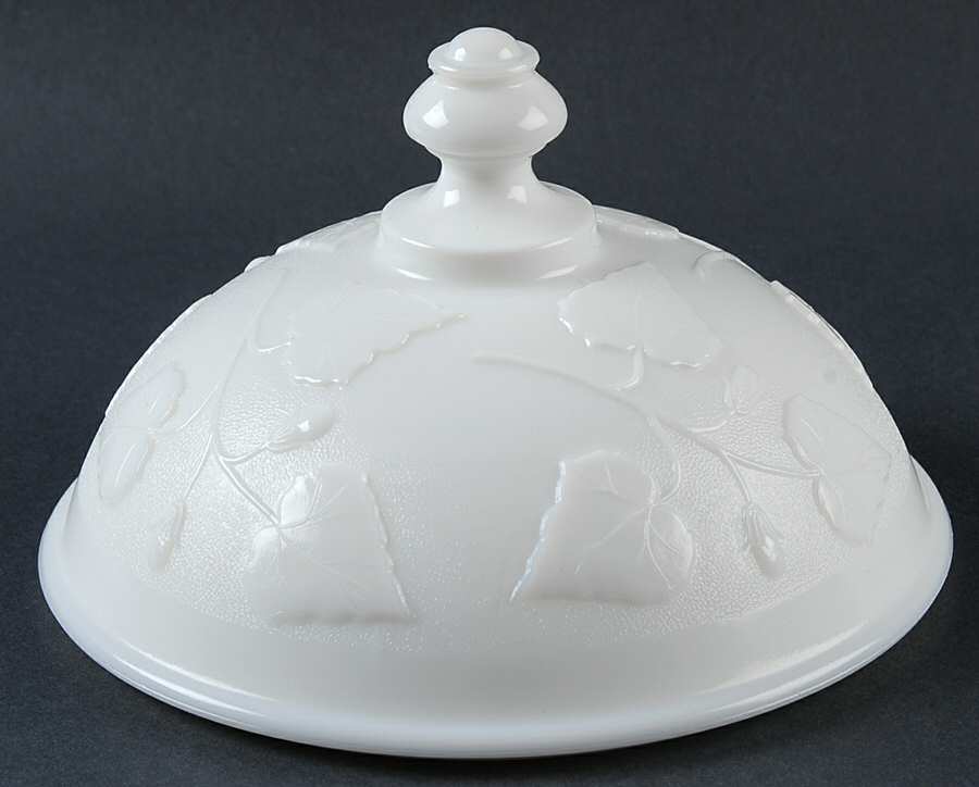 Ivy In Snow Milk Glass Lid for Compote by Kemple-1