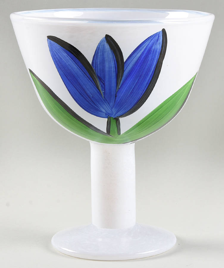 Tulipa 7" Footed Bowl by Kosta-Boda-1