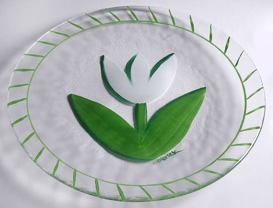 Tulipa 13" Sandwich Plate by Kosta-Boda-1