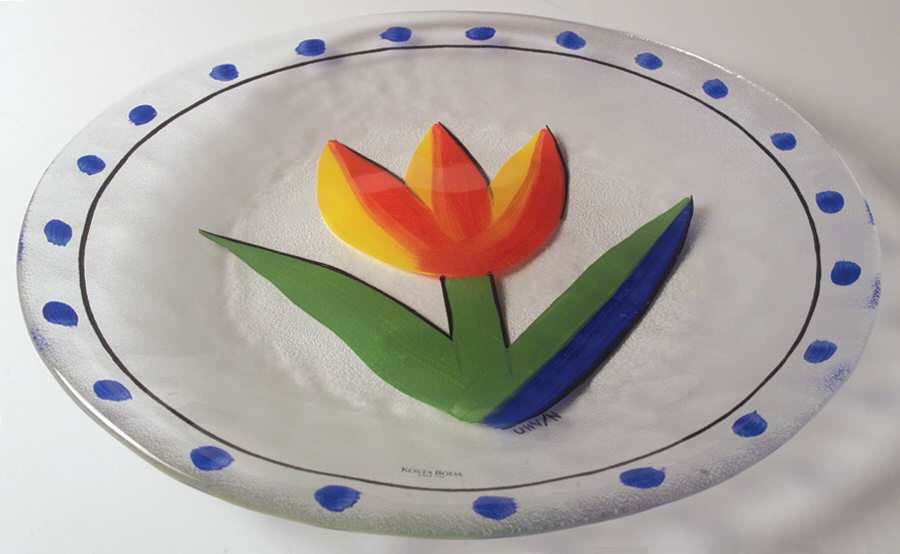 Tulipa 12" Sandwich Plate by Kosta-Boda-1