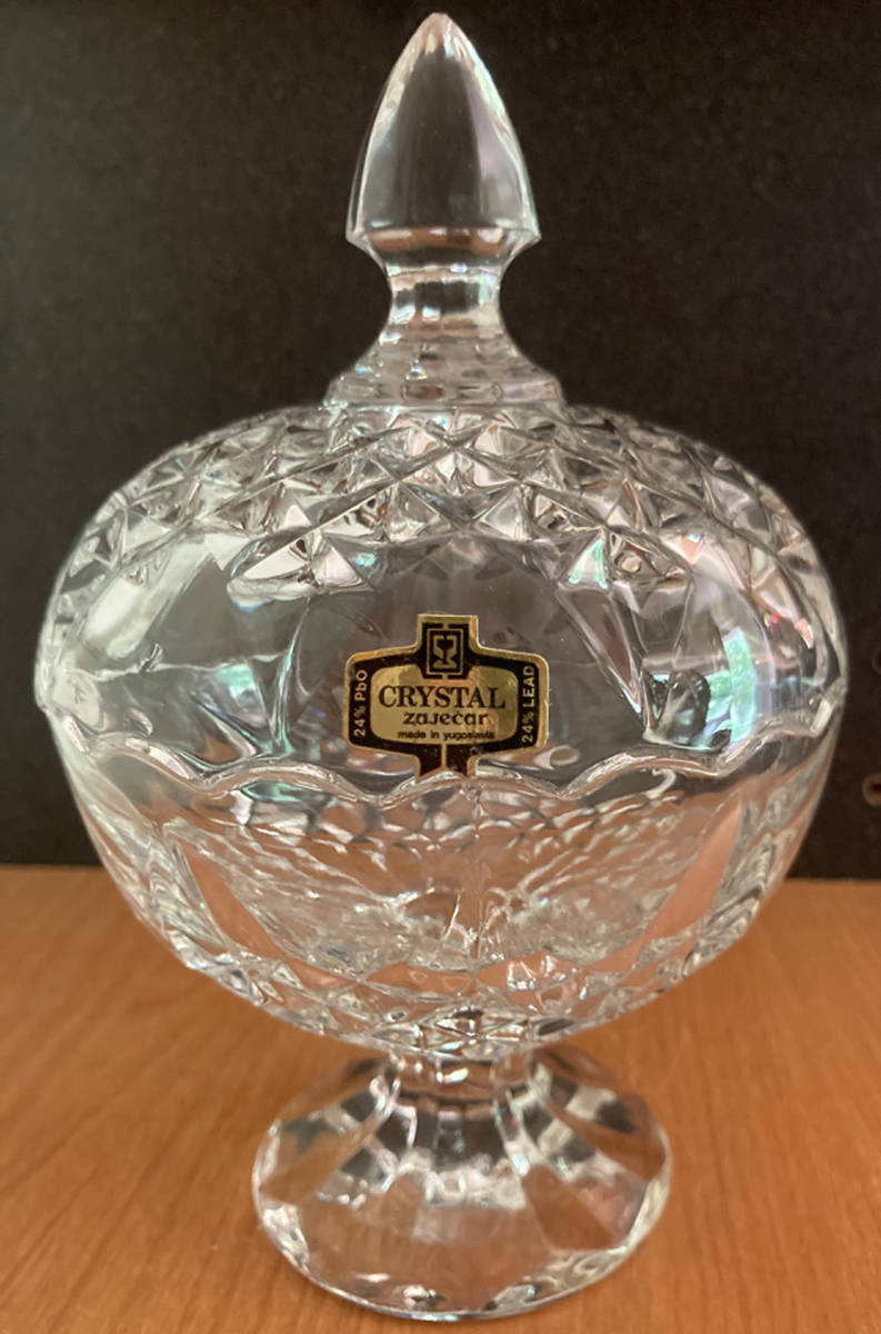Nobility Tall Footed Candy Box with Lid by Kristal Zajecar-1