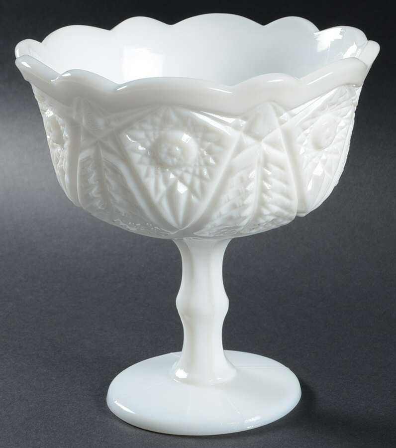 Valtec Milk Glass Round Compote (Height X Width) by Kemple-1