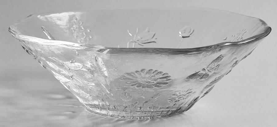 Ulla (Pressed Floral Design) Small Fruit Dessert Bowl by Kosta-Boda-1