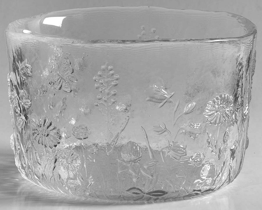 Ulla (Pressed Floral Design) 6" Round Bowl by Kosta-Boda-1