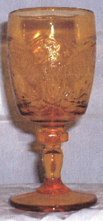 Bicentennial Amber Water Goblet by Kanawha-1
