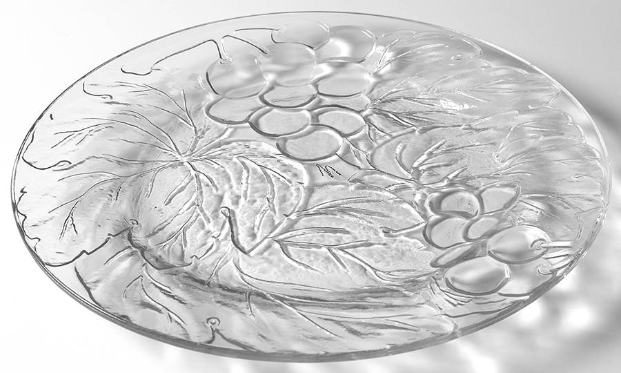 Vintage Clear 12" Round Platter by Kig (Indonesia)-1