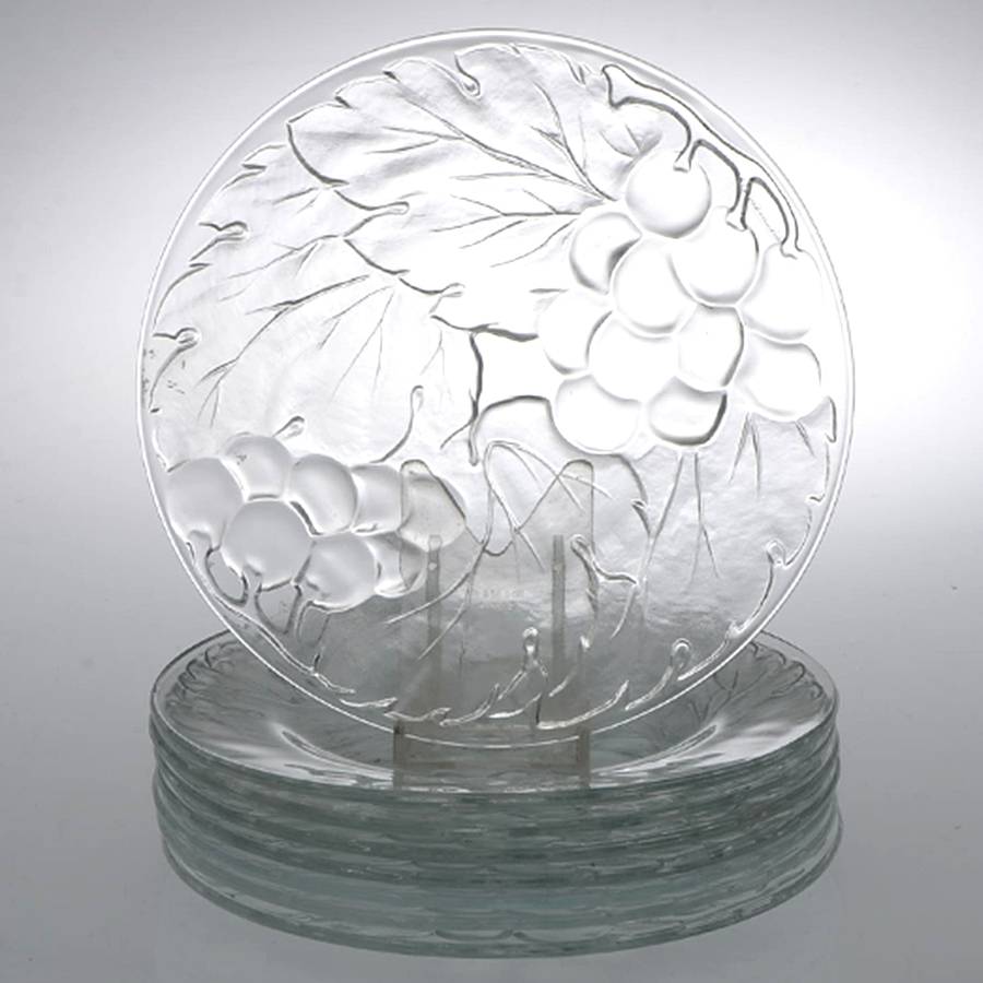 Vintage Clear (Set of 8) 7" Salad Plate by Kig (Indonesia)-1