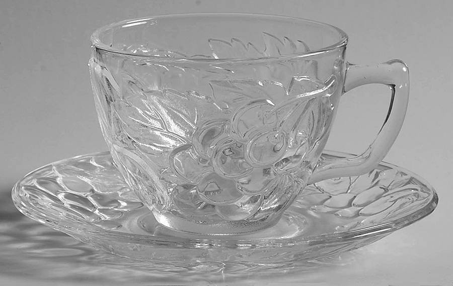 Vintage Clear Cup and Saucer Set (Punch Cup) by Kig (Indonesia)-1