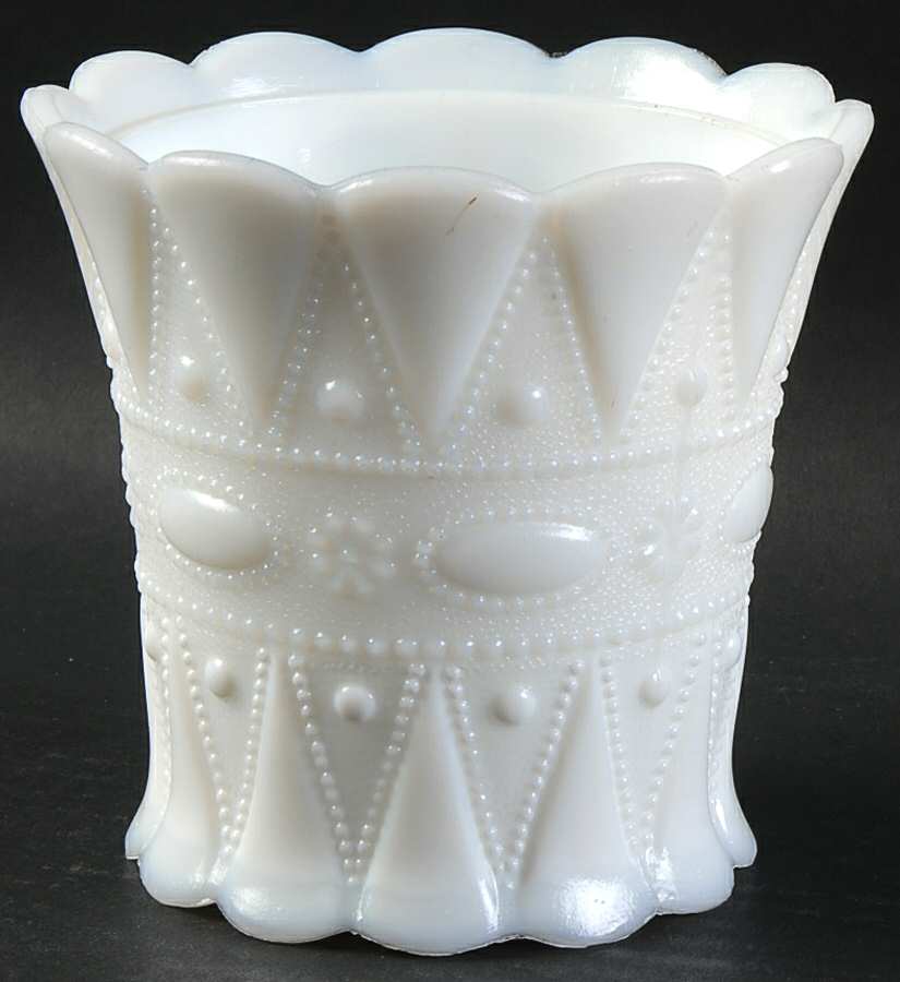 Lace and Dewdrop Milk Glass Open Sugar by Kemple-1