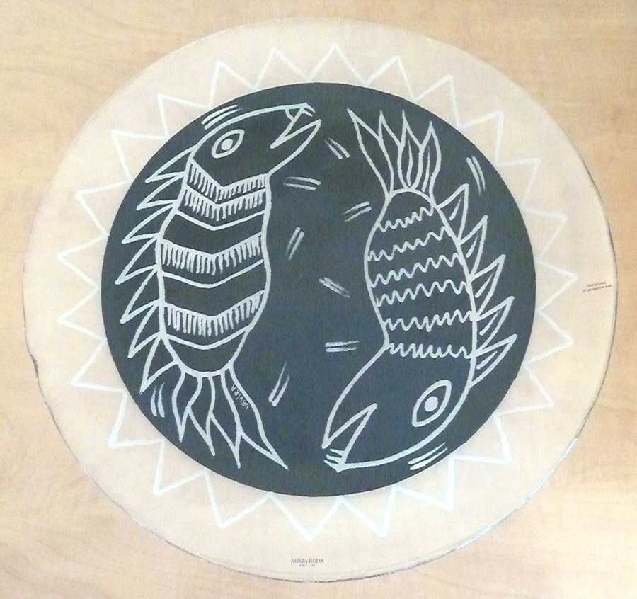 Kaboka Black 15" Round Platter by Kosta-Boda-1