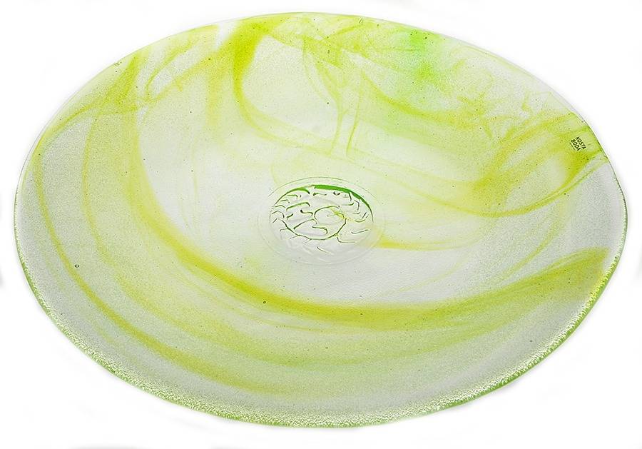 Mine Lime Dinner Plate by Kosta-Boda-1