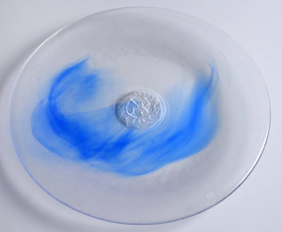 Mine Blue Dinner Plate by Kosta-Boda-1