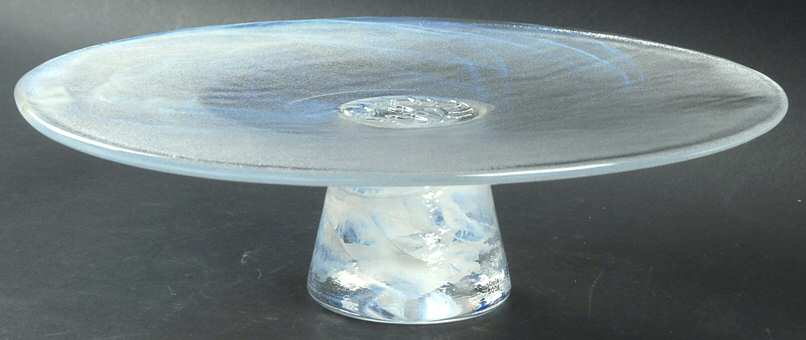 Mine White Footed Cake Plate by Kosta-Boda-1