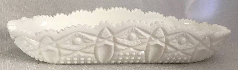 Quintec Milk Glass 10" Oval Celery by Kemple-1